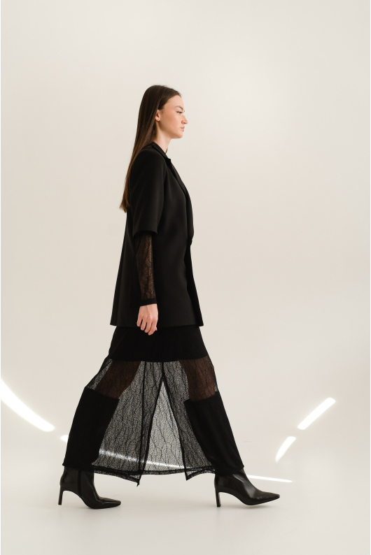 Платье 2-ка длины макси с ажурным добавлением