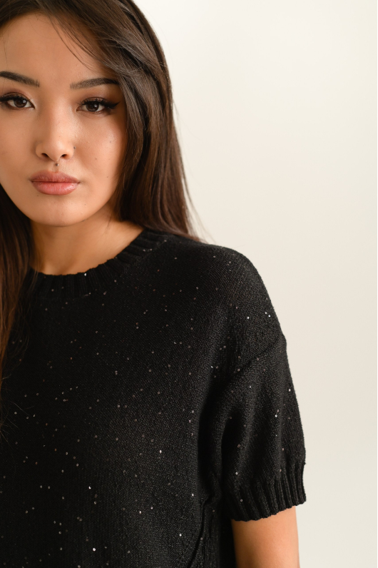 Костюм из тонкого трикотажа с блеском