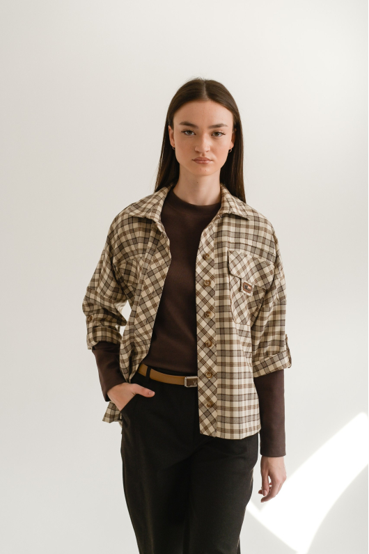 Рубашка в клетку в стиле  „Casual“