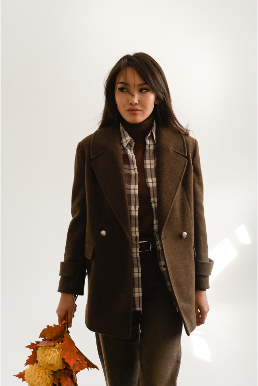 Пальто двубортное