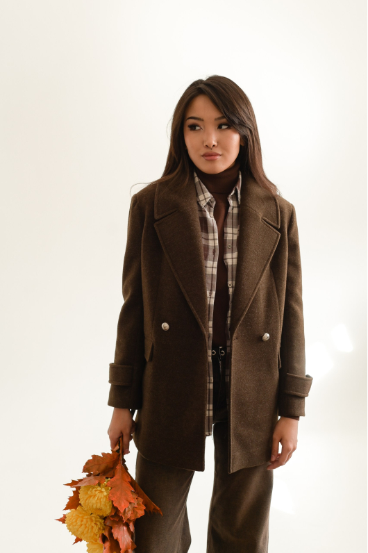 Пальто двубортное