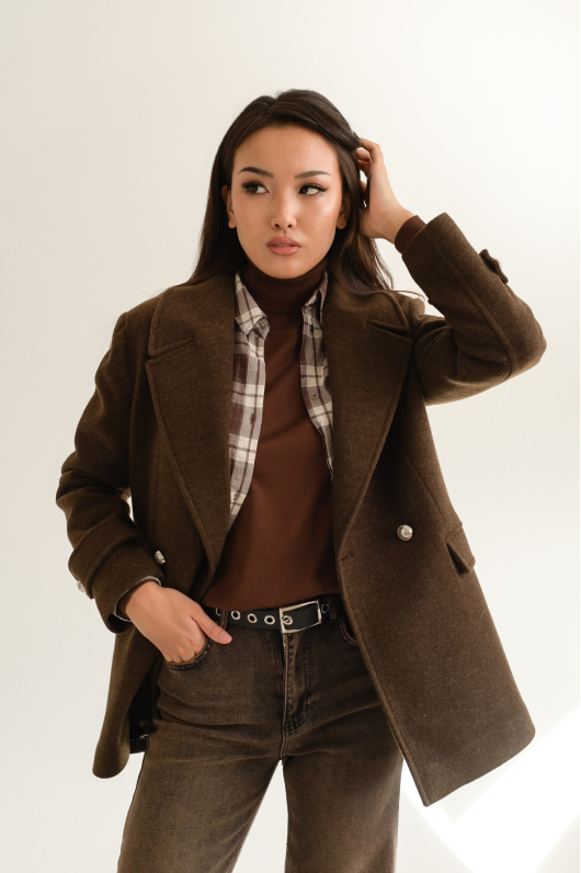 Пальто двубортное