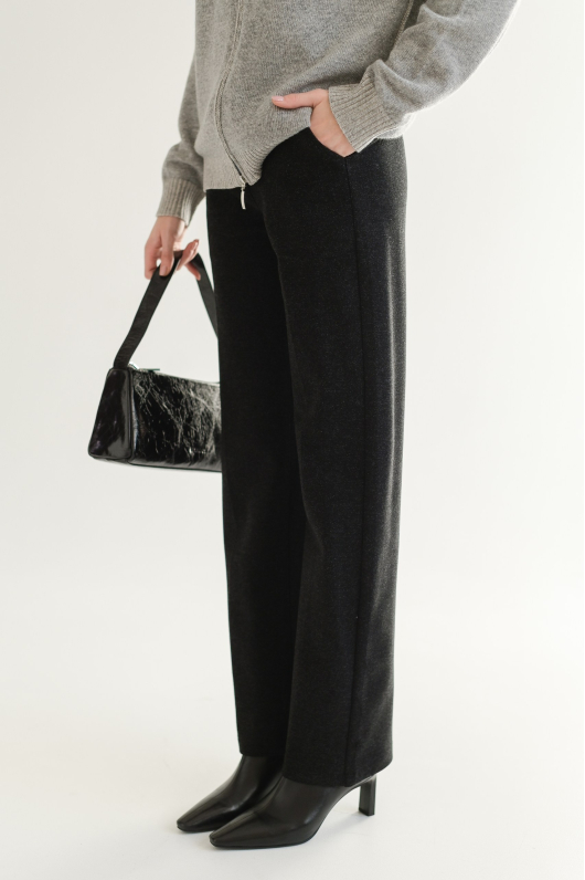 Брюки из плотного трикотажа в графитовом оттенке