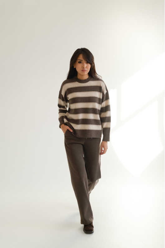 Свитер в полоску из мягкого итальянского трикотажа