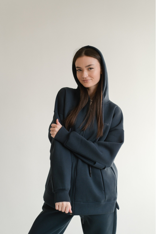 Костюм спортивный на флисе с капюшоном 