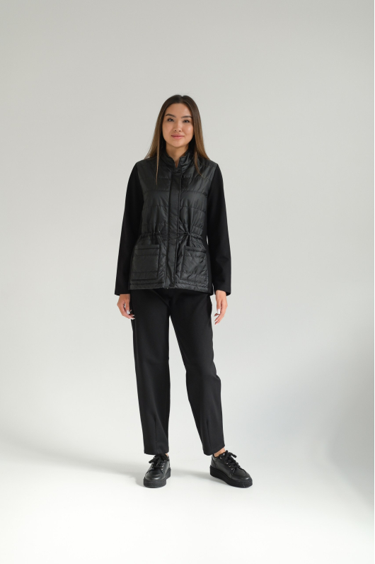 Костюм брючный двойка со вставкой из плащовка 