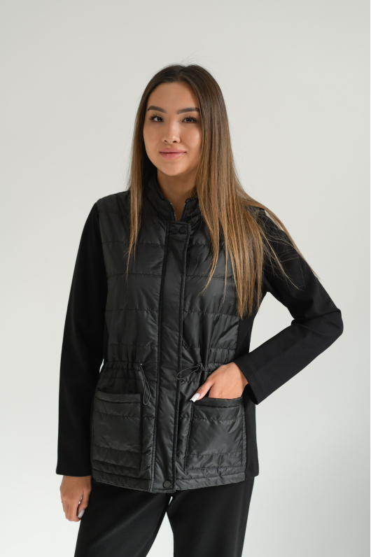 Костюм брючный двойка со вставкой из плащовка 