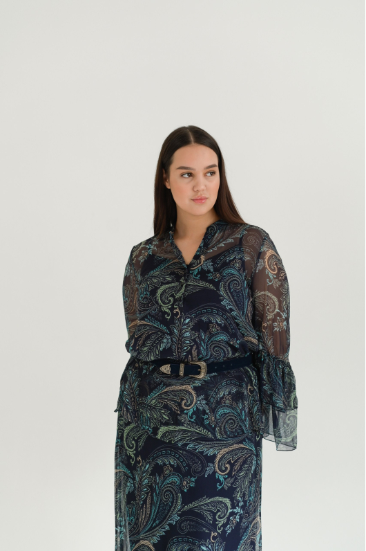 Костюм юбочный из шелковой ткани