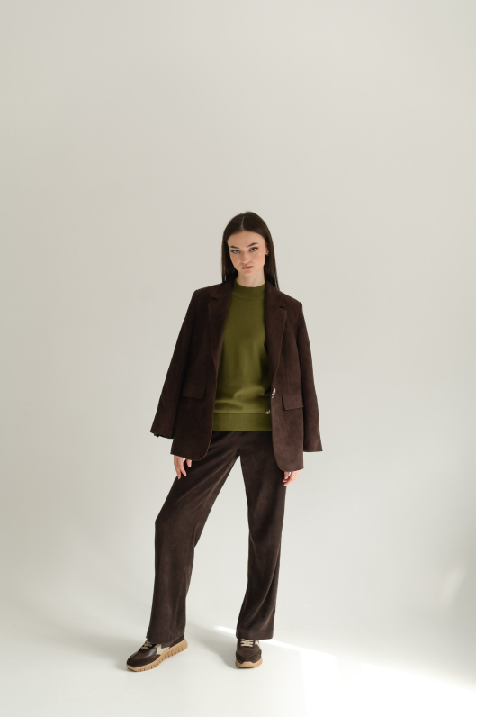 Жакет из мягкой замшевой ткани