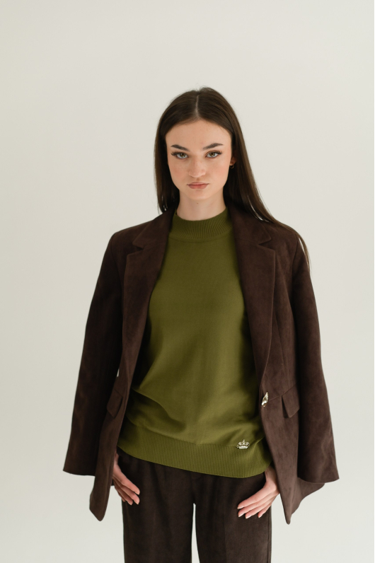 Жакет из мягкой замшевой ткани