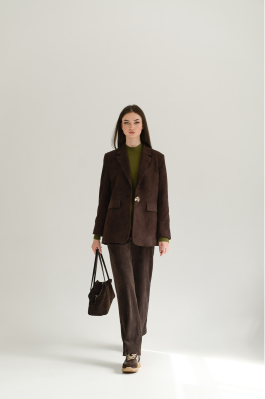 Жакет из мягкой замшевой ткани