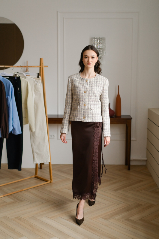 Жакет из твидовой ткани