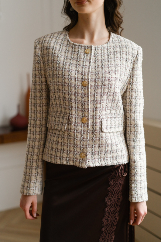 Жакет из твидовой ткани