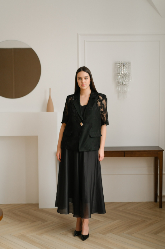 Костюм 3-ка с полупрозрачным жакетом