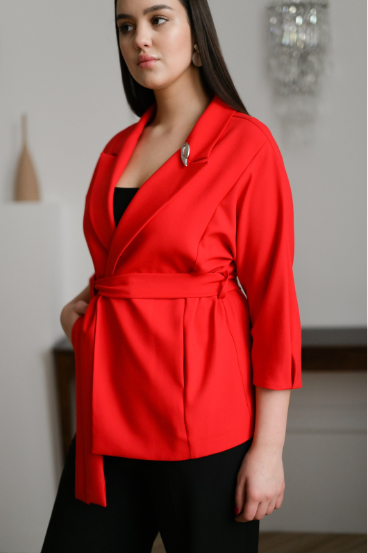 Жакет под пояс из легкой ткани