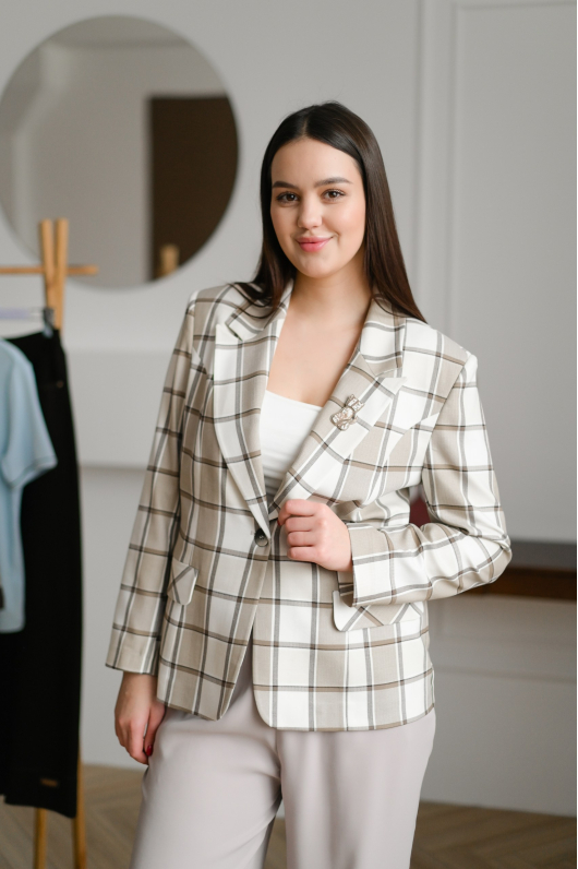 Жакет в крупную клетку