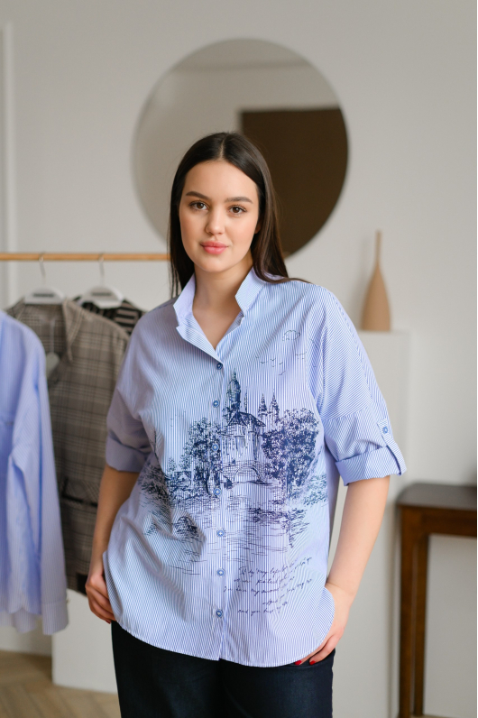 Рубашка из хлопка с архитектурным принтом
