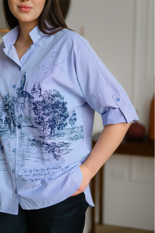 Рубашка из хлопка с архитектурным принтом