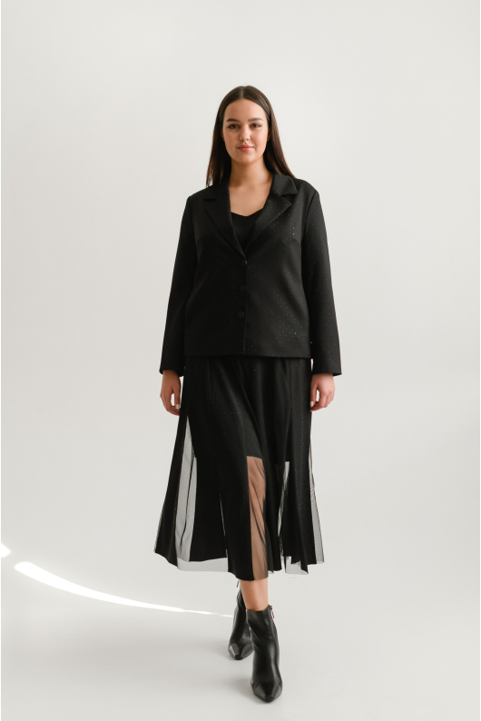 Костюм юбочный с элементами прозрачности