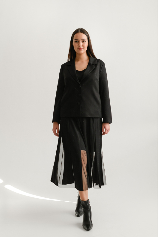 Костюм юбочный с элементами прозрачности