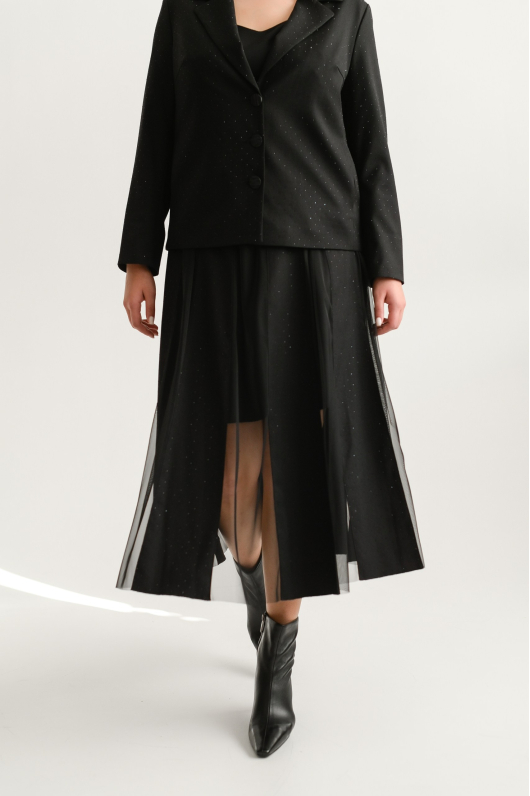 Костюм юбочный с элементами прозрачности