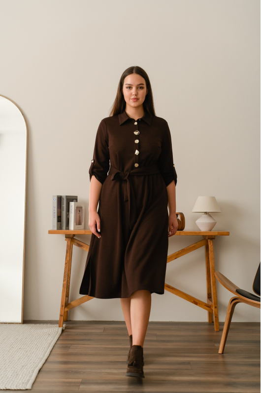 Платье из трикотажа свободного силуэта