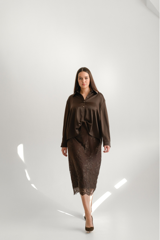 Платье 2-ка из струящейся ткани с ажуром