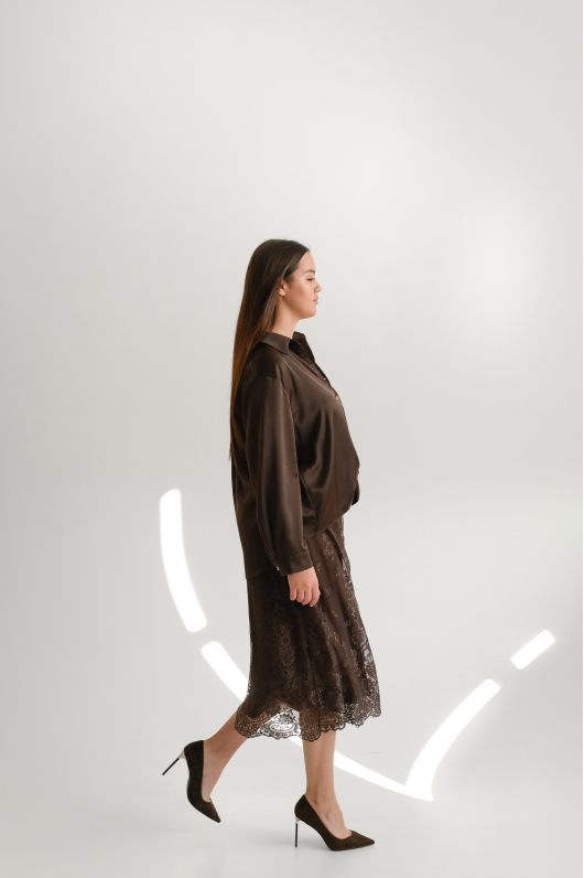 Платье 2-ка из струящейся ткани с ажуром