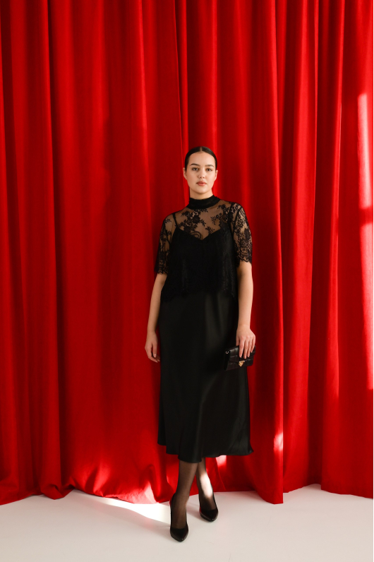 Платье с ажурным болеро 