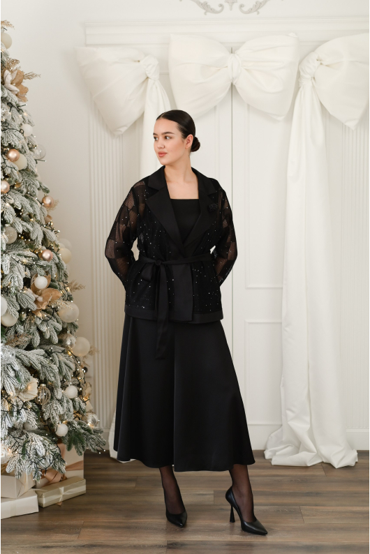 Костюм 3-ка с полупрозрачным жакетом