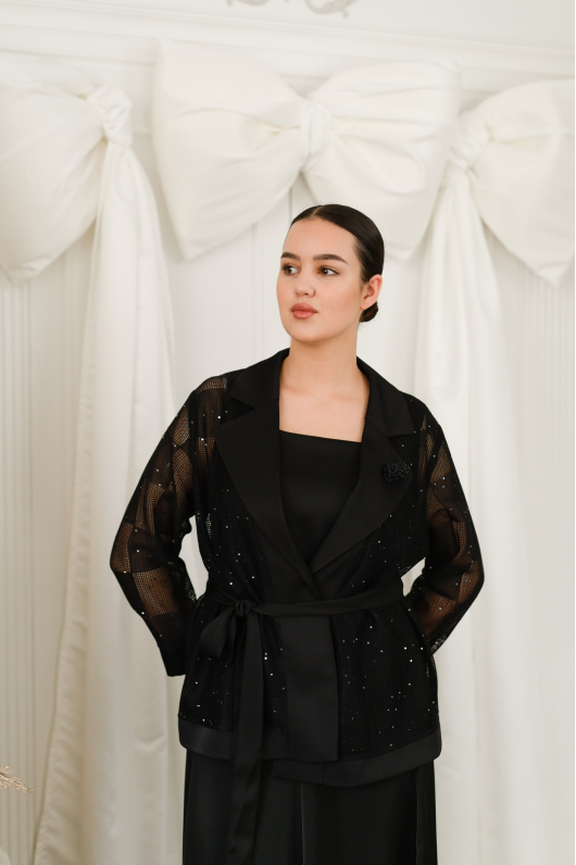 Костюм 3-ка с полупрозрачным жакетом