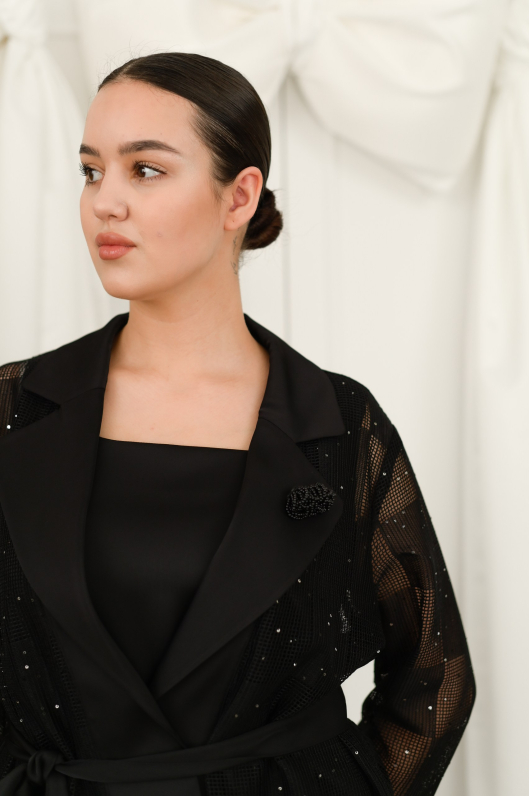 Костюм 3-ка с полупрозрачным жакетом