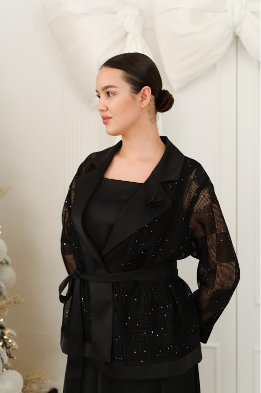 Костюм 3-ка с полупрозрачным жакетом