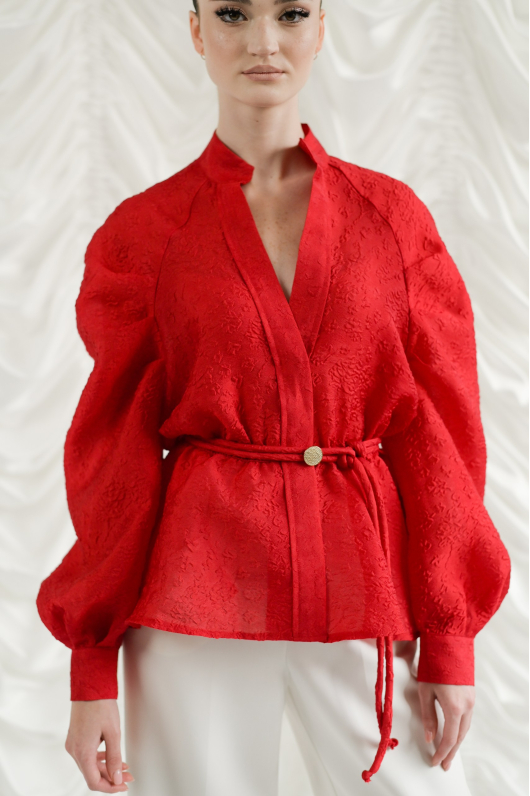 Блуза из фактурной ткани