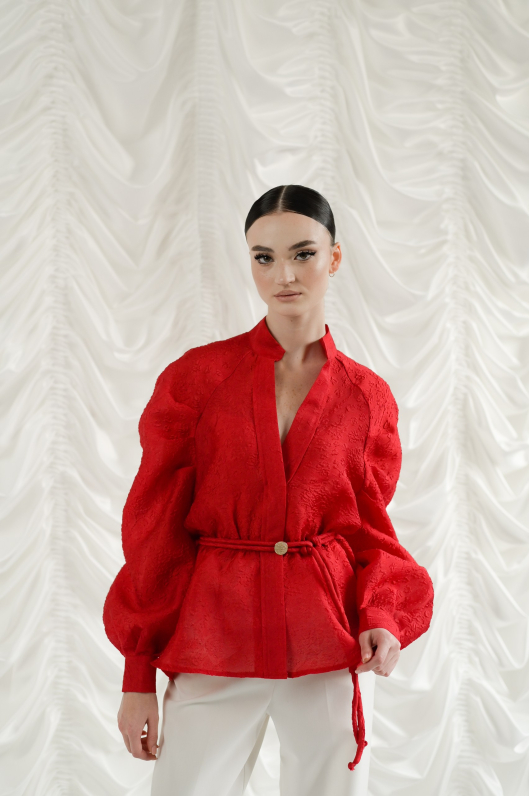 Блуза из фактурной ткани